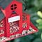 Glitzhome® 12" Red Metal Barn Hanging Bird Feeder